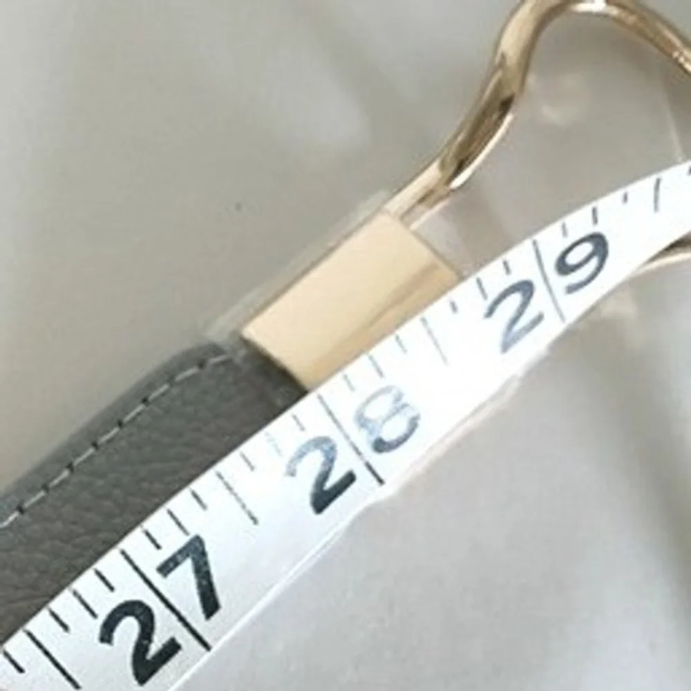 Womens Grey Elastic‎ Waist Cinch Belt Gold Interlocking Infinity Buckle 29 Inch